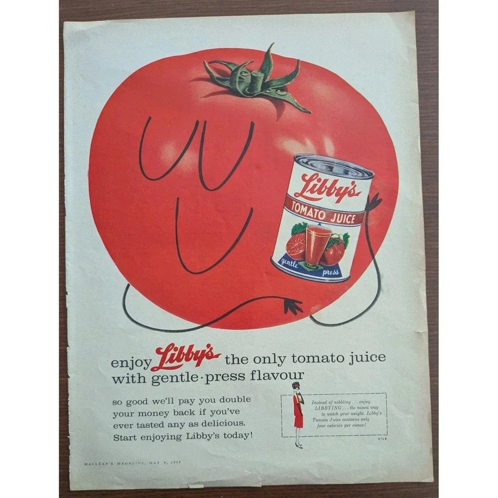 1959 Libby's Tomato Juice Vintage Magazine Ad Maclean's Canada Retro Kitchen Dec - Picture 5 of 7